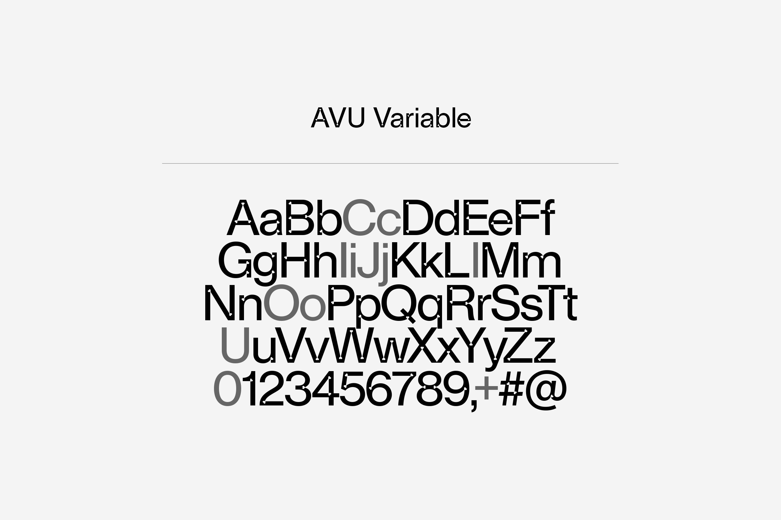 Avu Font Basic Characters