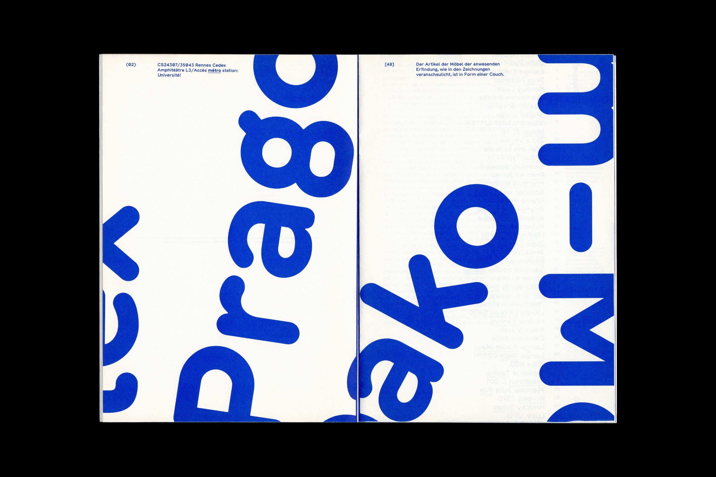 Novo Font Printed specimen, spread 2